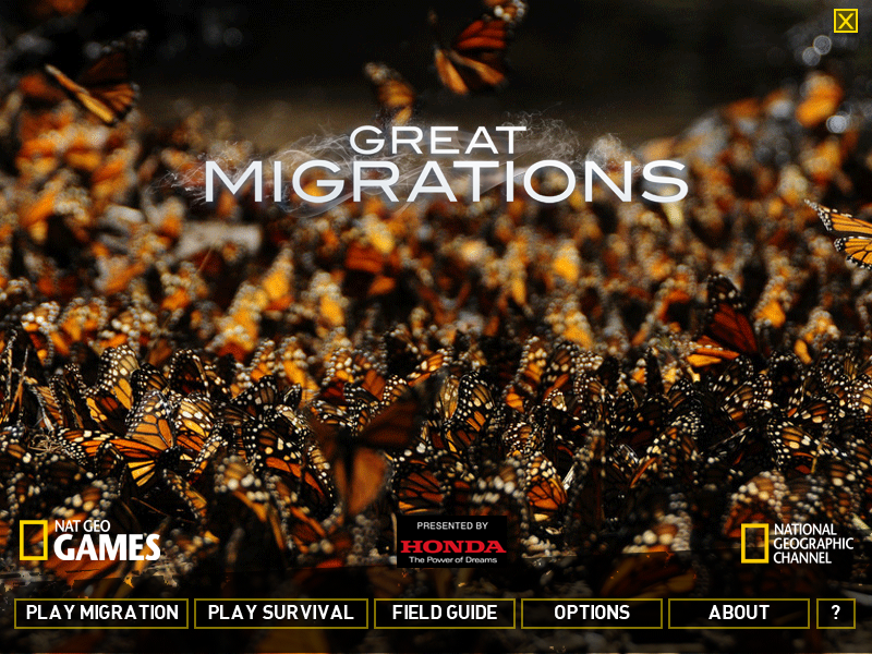 Great Migrations (Windows) screenshot: Main menu