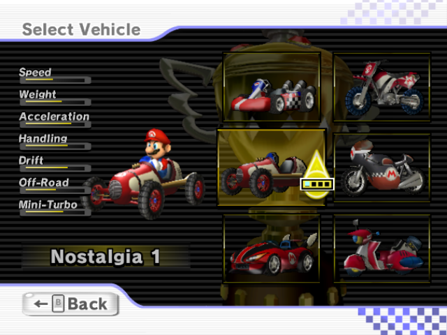 Mario Kart Wii (Wii) screenshot: Select Vehicle
