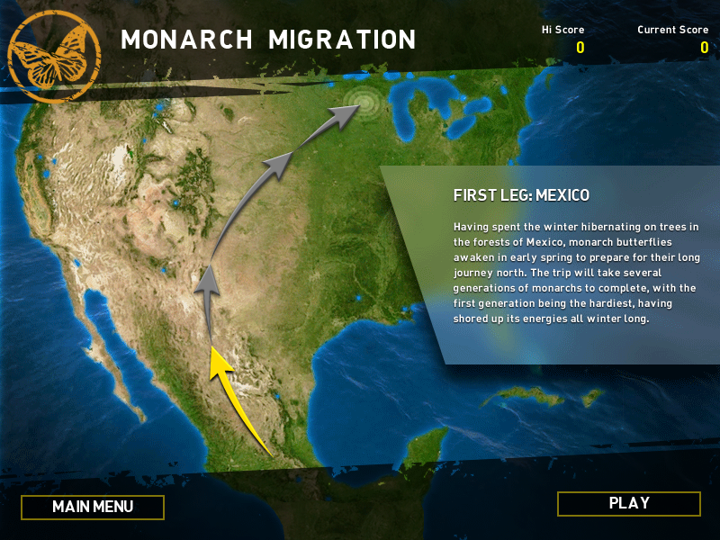 Great Migrations (Windows) screenshot: We start out in Mexico