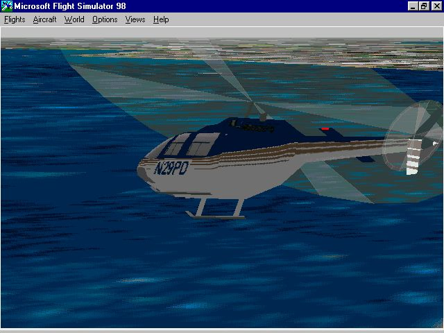 Microsoft Flight Simulator 98 (Windows) screenshot: The Bell 206B Jetranger III
