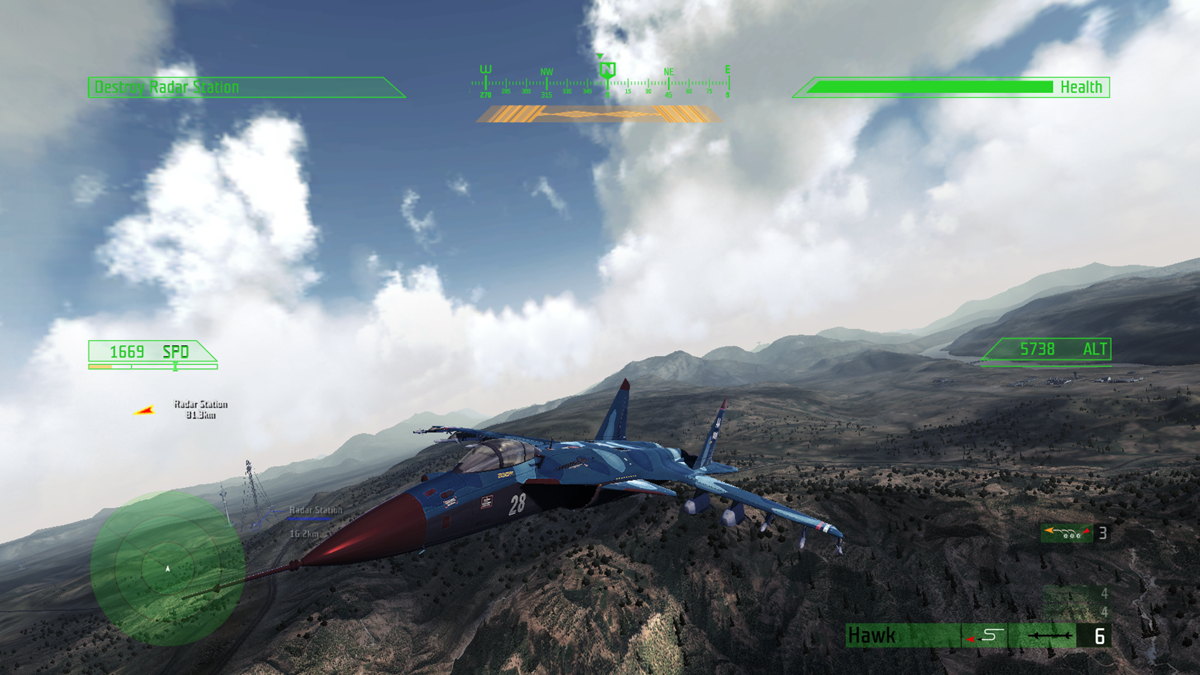 JASF: Jane's Advanced Strike Fighters (Xbox 360) screenshot: Su-47 Berkut from the front