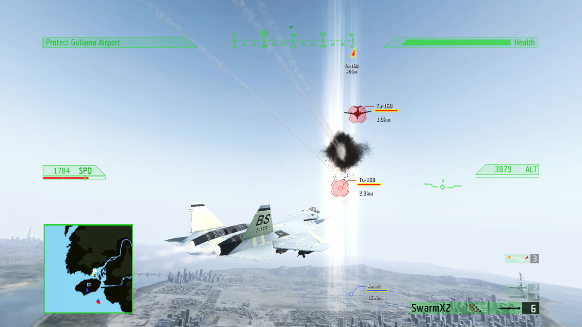 JASF: Jane's Advanced Strike Fighters (Xbox 360) screenshot: PAK-FA dis-assembles enemy plane