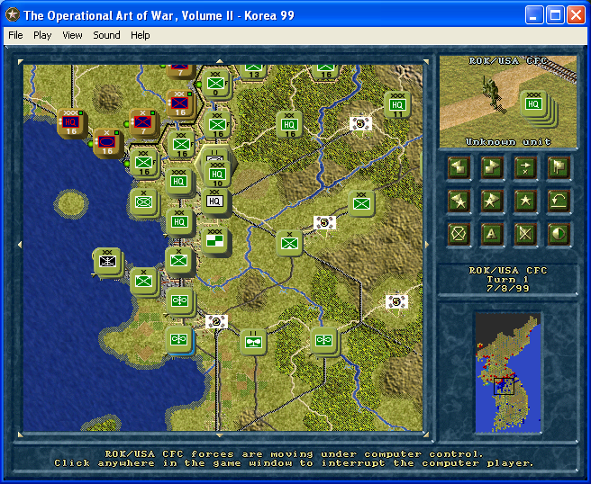 The Operational Art of War II: Modern Battles 1956-2000 (Windows) screenshot: moving units