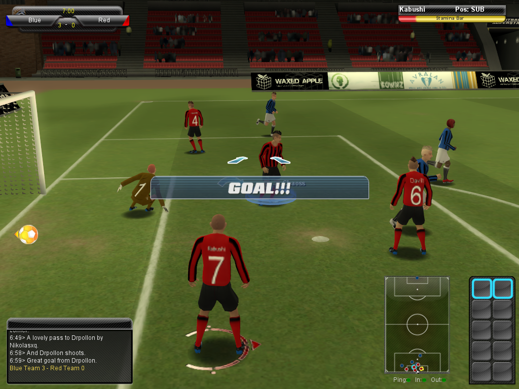 Football Superstars (Windows) screenshot: It's a goal