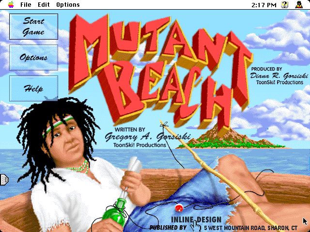 Mutant Beach (Macintosh) screenshot: Main menu