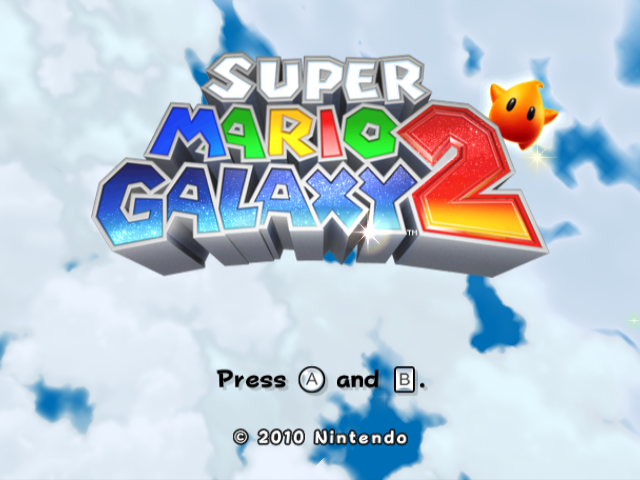 Super Mario Galaxy 2 (Wii) screenshot: Title Screen
