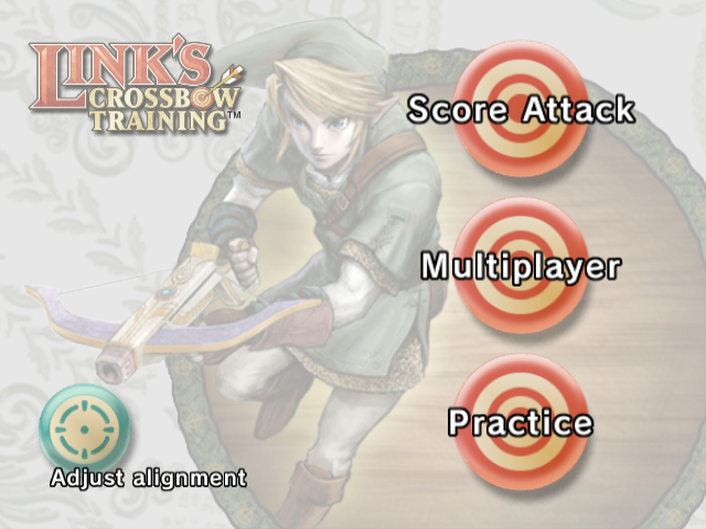 Link's Crossbow Training (Wii) screenshot: Main Menu
