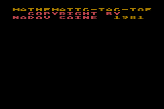 Mathematic-Tac-Toe (Atari 8-bit) screenshot: Title Screen