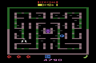 Lady Bug (Atari 2600) screenshot: The lady bug died - the wings and halo float away.