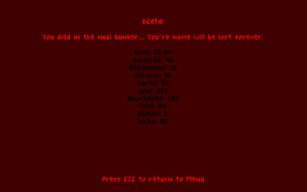 The Humble Bundle Mojam (Windows) screenshot: Fists of Resistance: Game Over