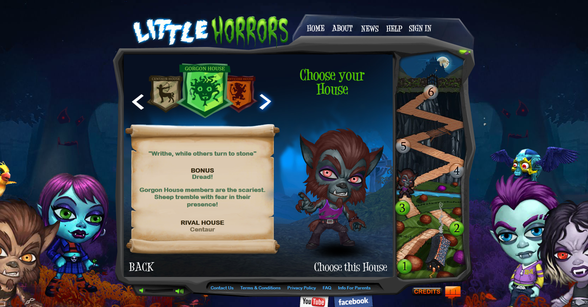Little Horrors (Browser) screenshot: ...and pick a house for it