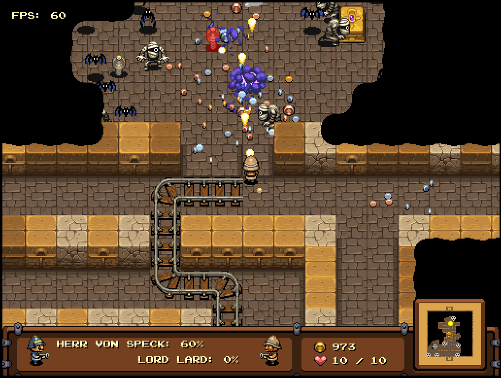 The Humble Bundle Mojam (Windows) screenshot: Catacomb Snatch: Almost there, I retrieved 60% of the treasure.