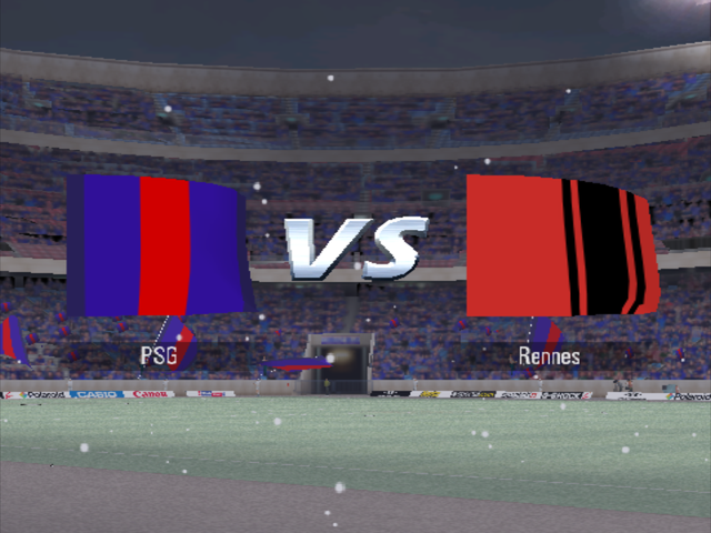 90 Minutes: Sega Championship Football (Dreamcast) screenshot: Vs. Screen with Two French Teams