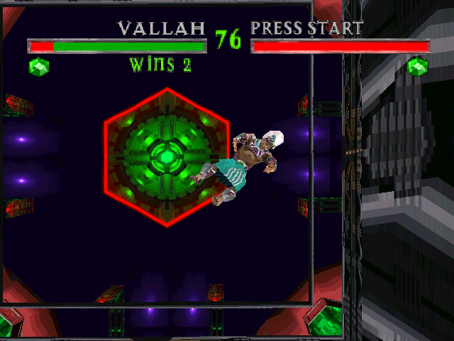 War Gods (PlayStation) screenshot: Ahau-Kin is flying by the uppercut