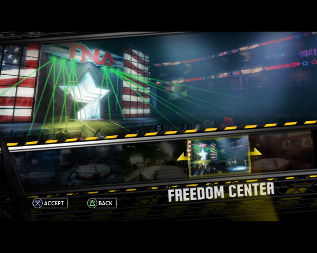 TNA iMPACT! (PlayStation 2) screenshot: Choosing the arena.