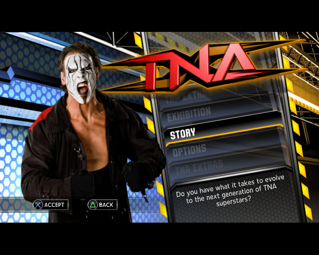 TNA iMPACT! (PlayStation 2) screenshot: Menu screen.