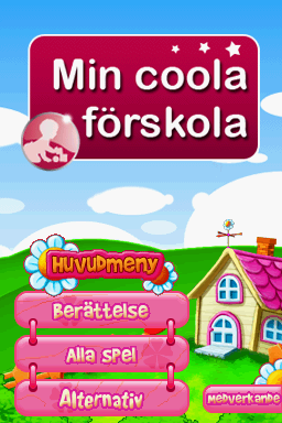 Nursery Mania (Nintendo DS) screenshot: Swedish title screen & main menu