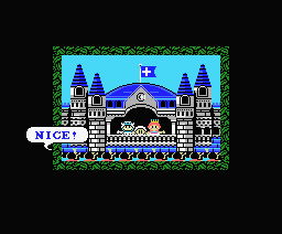 Knightmare II: The Maze of Galious (MSX) screenshot: Baby saved. Nice.