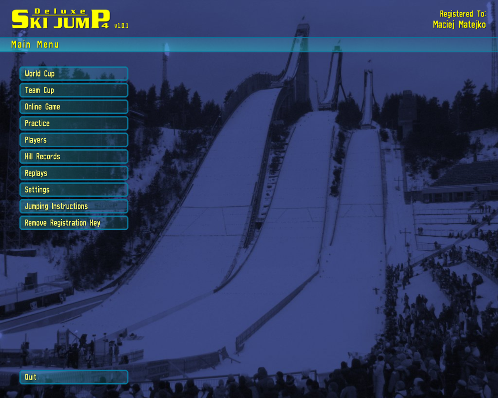 Deluxe Ski Jump 4 (Windows) screenshot: Main menu