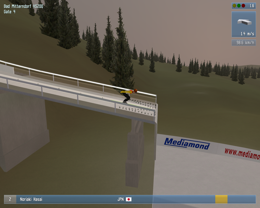 Deluxe Ski Jump 4 (Windows) screenshot: The moment of take-off