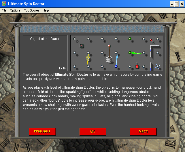ClockWerx (Windows) screenshot: [Ultimate Spin Doctor] In game help