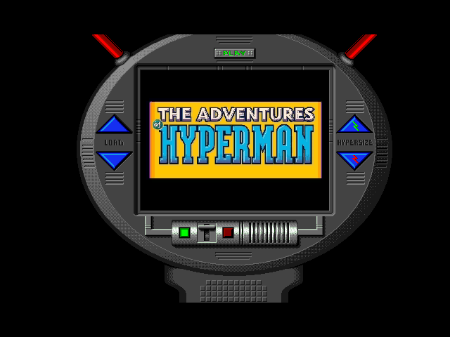 The Adventures of Hyperman (Windows 3.x) screenshot: A console at the start of the game