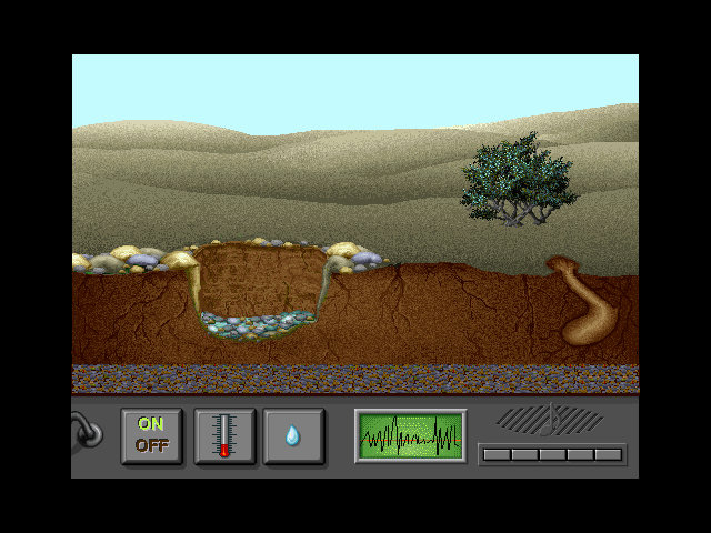 The Adventures of Hyperman (Windows 16-bit) screenshot: An ants terrarium