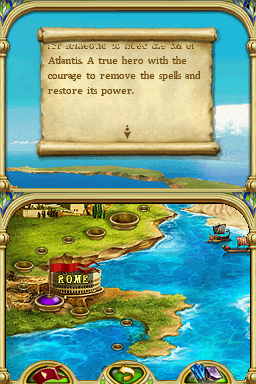 Call of Atlantis (Nintendo DS) screenshot: Let's start in Rome