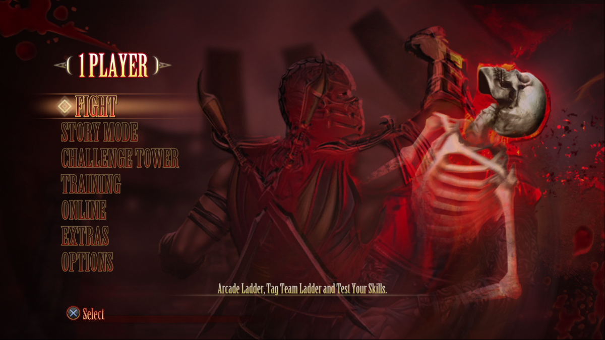 Mortal Kombat (PlayStation 3) screenshot: Main menu
