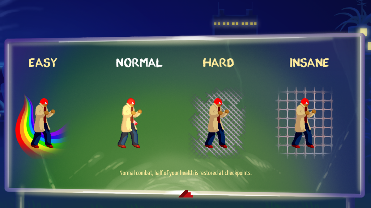 Will Fight for Food (Windows) screenshot: Difficulty selection