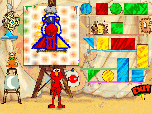 Sesame Street: Elmo's Preschool (Windows) screenshot: Choo Choo!! Train's coming!