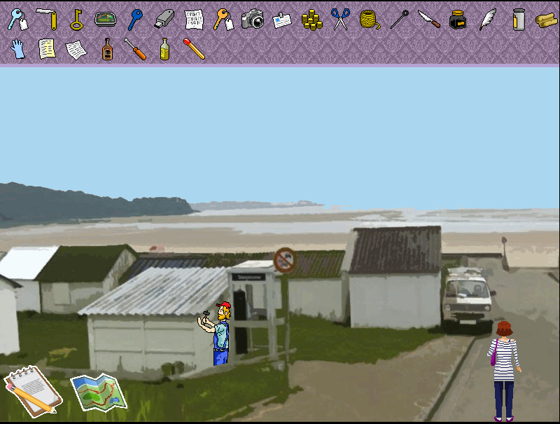 Coline et le Trésor de la mouette noire (Windows) screenshot: A full inventory.