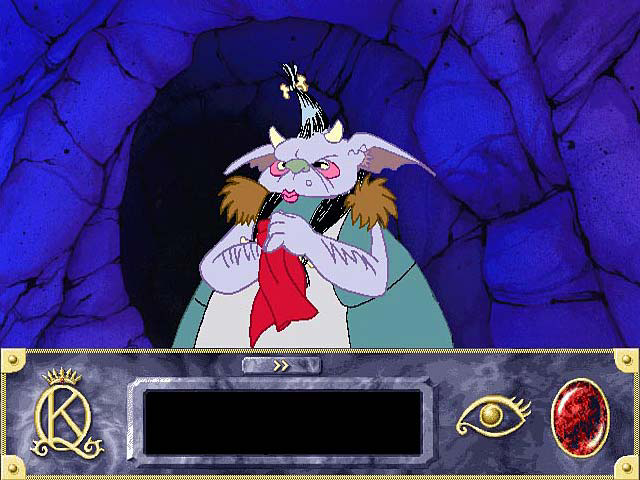 Roberta Williams' King's Quest VII: The Princeless Bride (Windows) screenshot: New cleaning lady in the cave