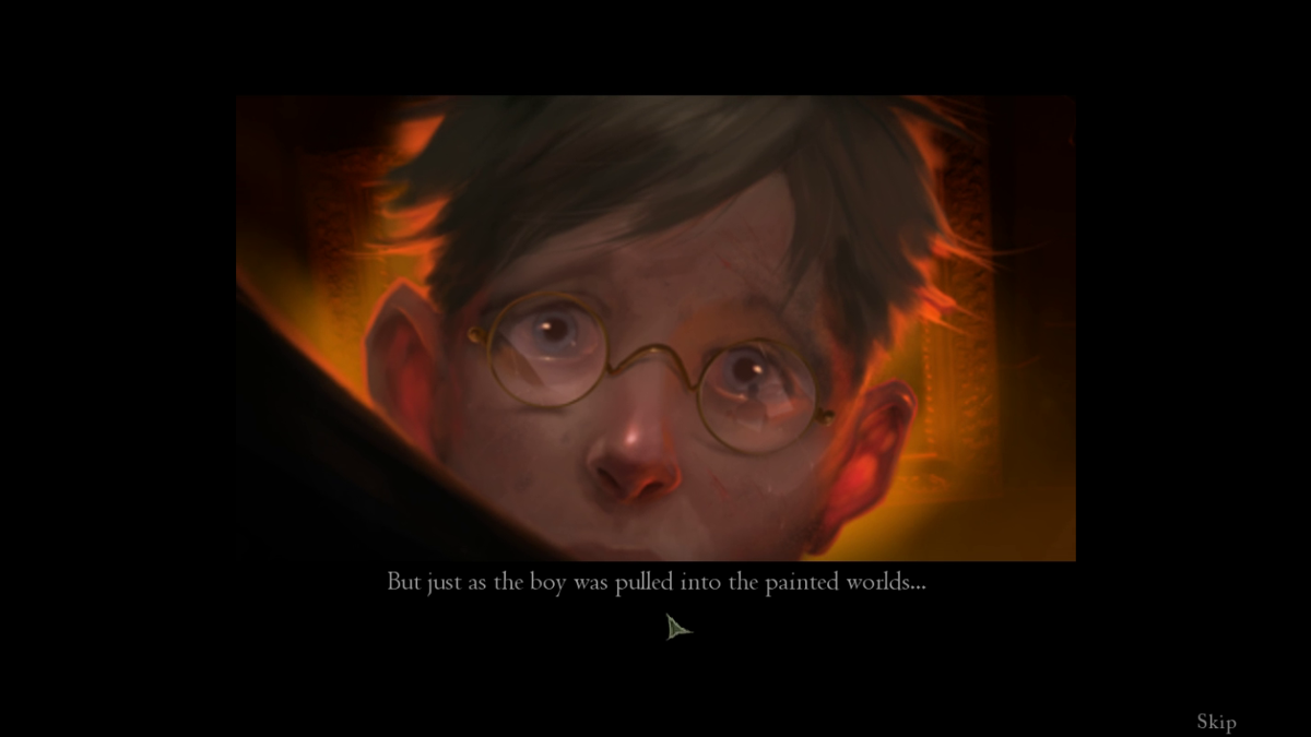 Drawn: Trail of Shadows (Windows) screenshot: The frightened boy being kidnapped by the wizard