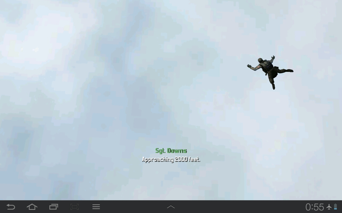 Modern Combat 3: Fallen Nation (Android) screenshot: Dropped from a plane