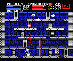 Knightmare II: The Maze of Galious (MSX) screenshot: Lightning strikes at the worst possible time