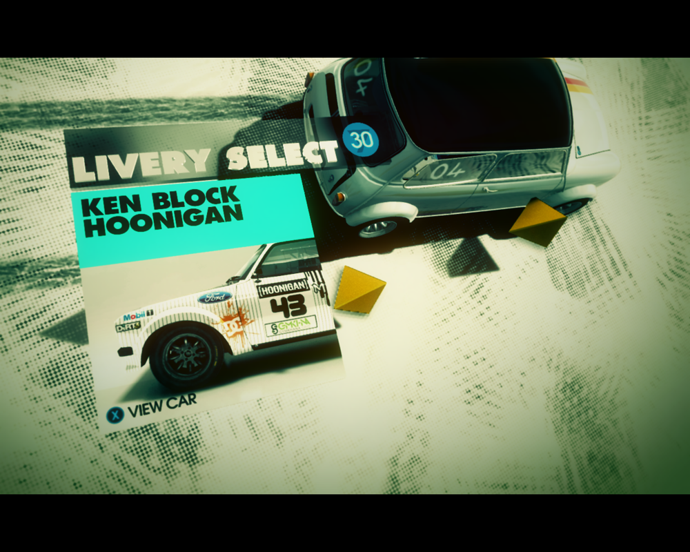 DiRT 3: Ken Block Special Pack (Windows) screenshot: Ken Block's Ford Escort Mk2 has got only one set of liveries