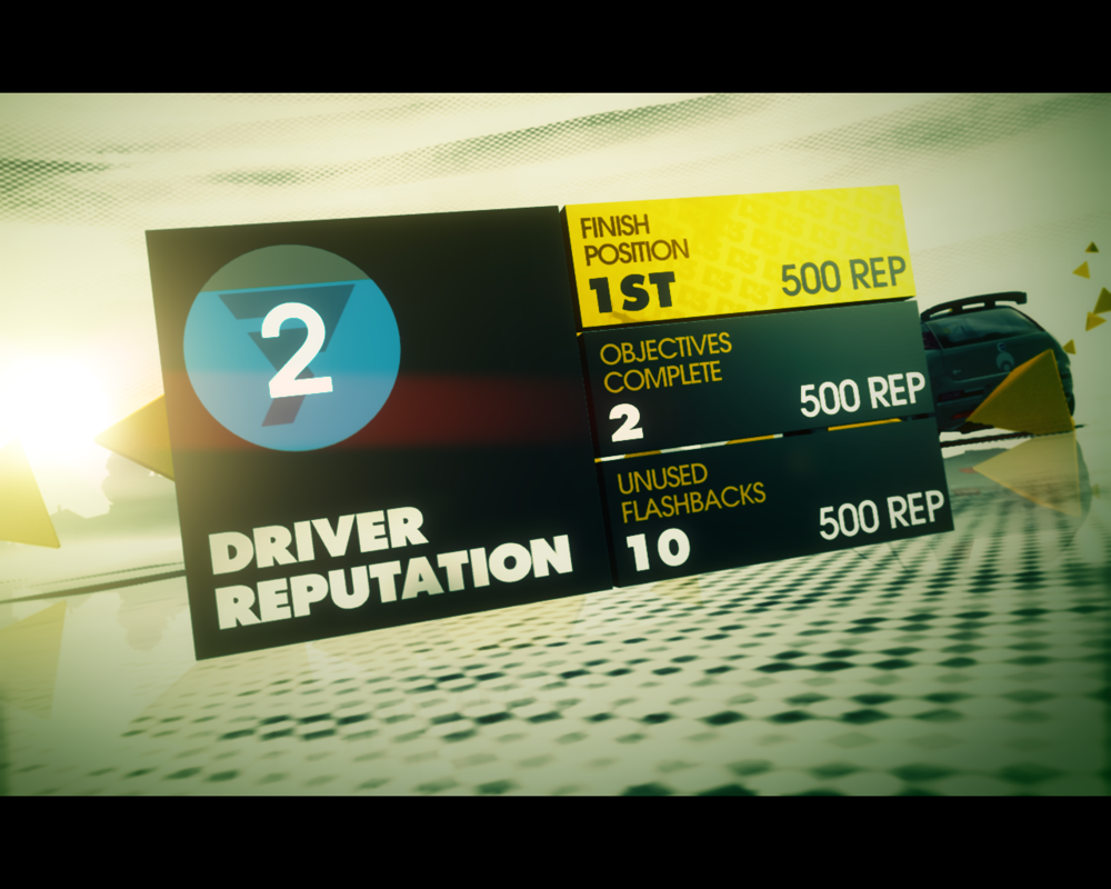 DiRT 3 (Windows) screenshot: Completing various tasks and simply participating in races will make your driver's reputation go up