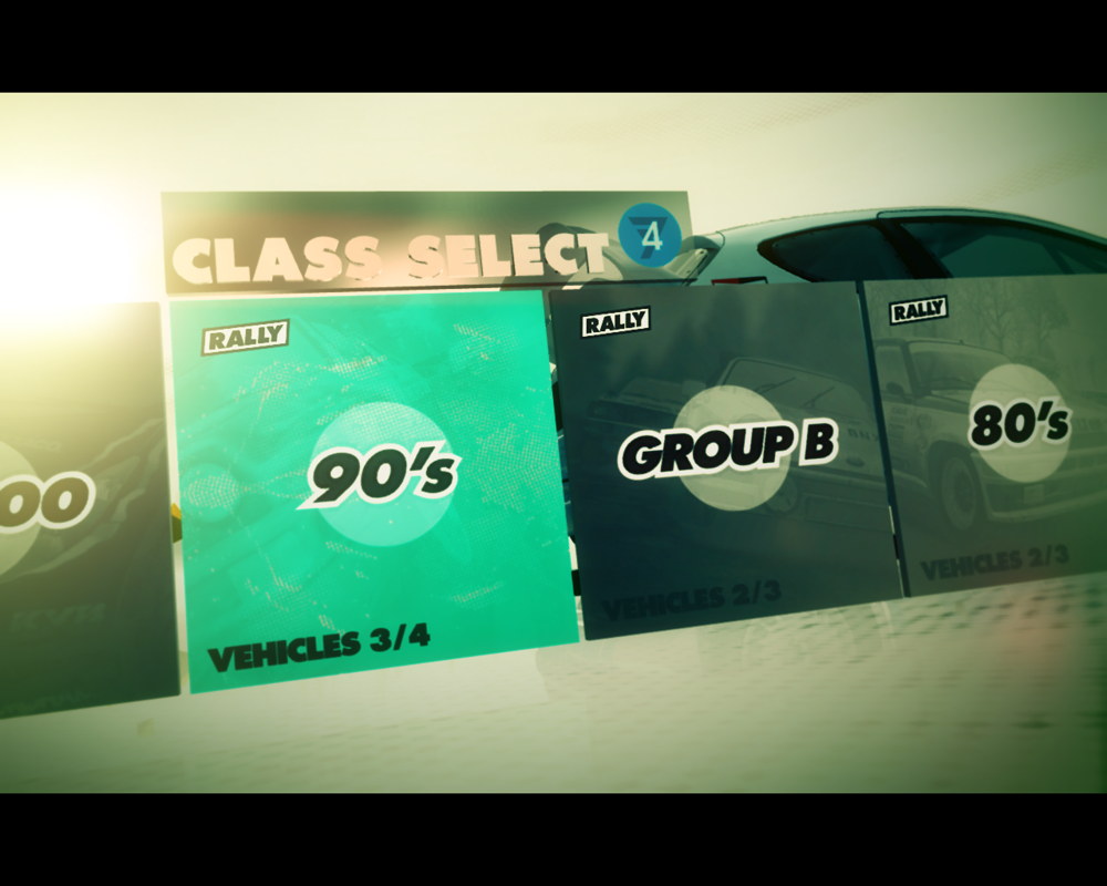 DiRT 3 (Windows) screenshot: Many events let you choose the class of the car