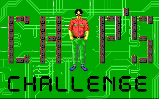Chip's Challenge (DOS) screenshot: Title screen (EGA, Tandy)