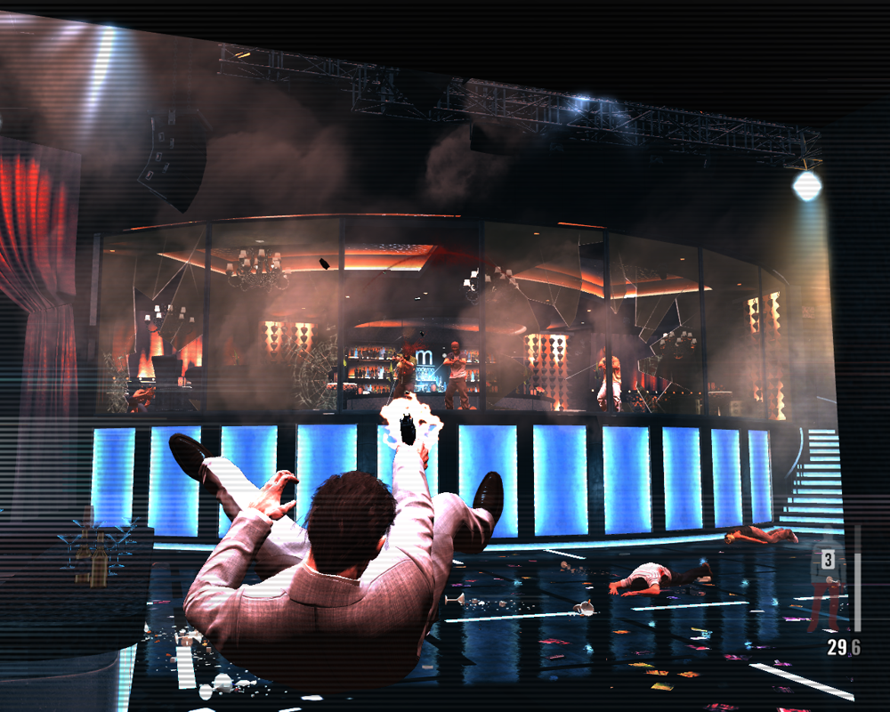 Max Payne 3 (Windows) screenshot: Jumping back in bullet time
