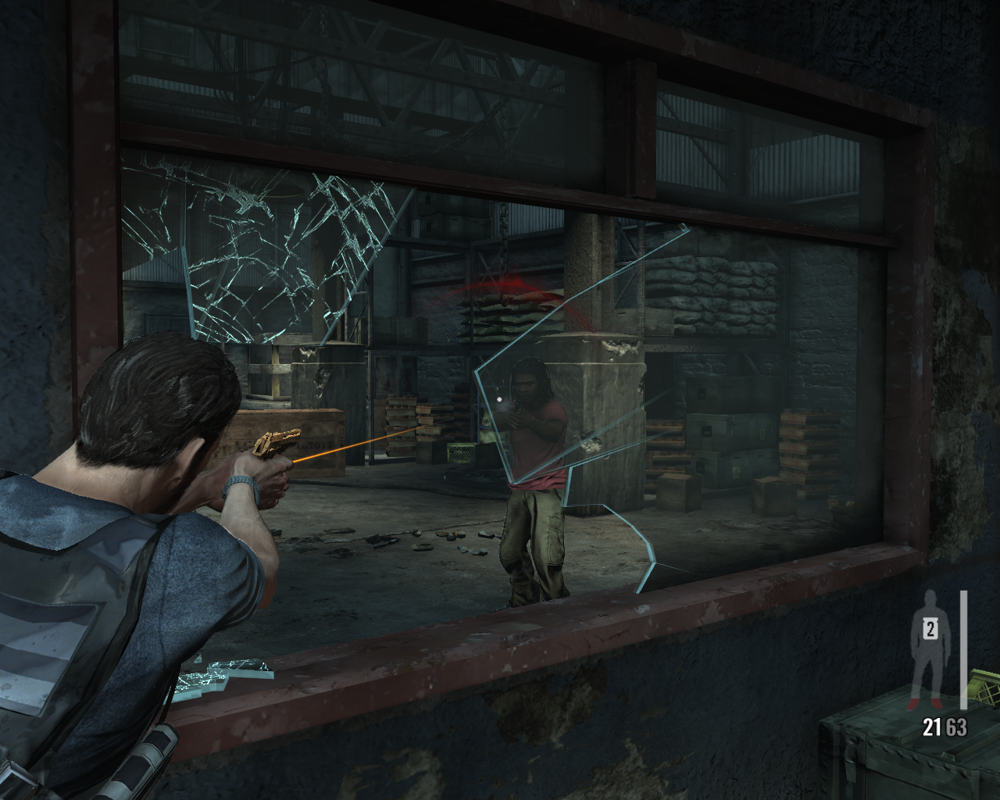 Max Payne 3 (Windows) screenshot: Shooting through a window