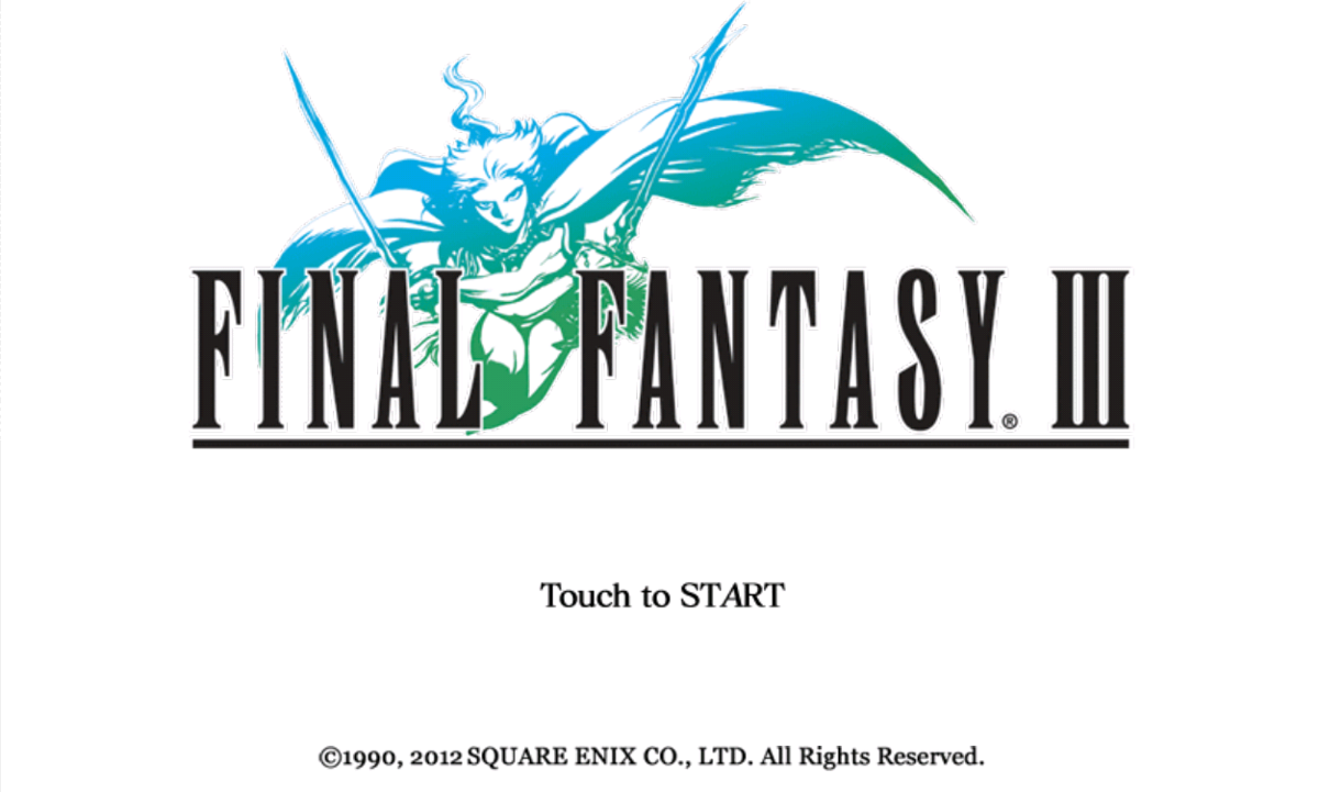 Final Fantasy III (Android) screenshot: Main screen