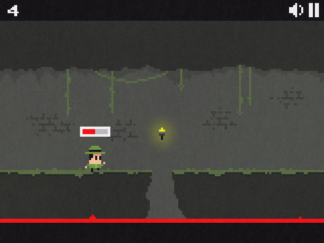 The Adventures of One Button Bob (Browser) screenshot: Jumping requires charging a jump meter