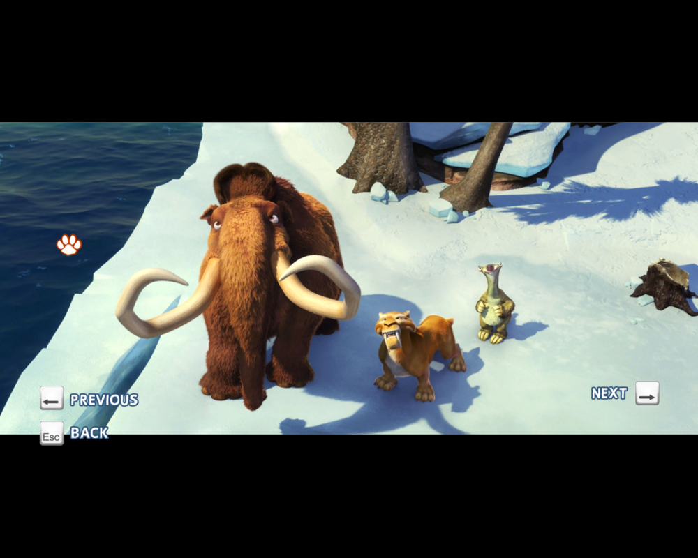 Ice Age: Continental Drift - Arctic Games (Windows) screenshot: Unlockables are actually just stills from the movie