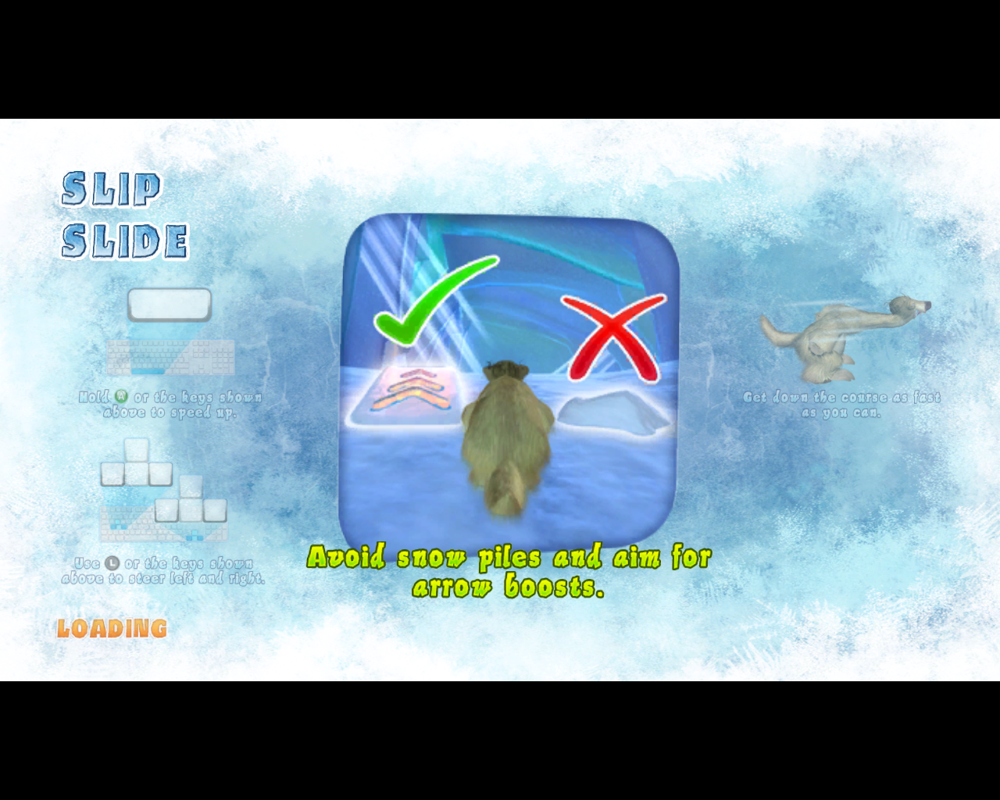 Ice Age: Continental Drift - Arctic Games (Windows) screenshot: Each event shows some explanation on a loading screen