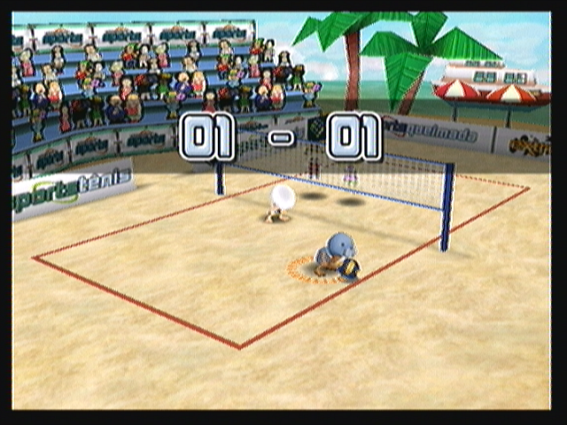 Boomerang Sports Vôlei (Zeebo) screenshot: If the opponent scores, your characters will mourn.