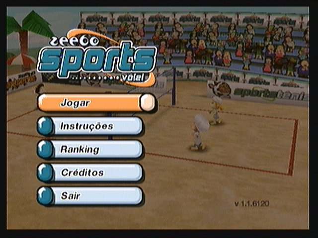 Boomerang Sports Vôlei (Zeebo) screenshot: Main menu.