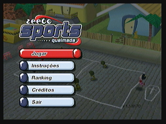 Boomerang Sports Queimada (Zeebo) screenshot: Main menu.