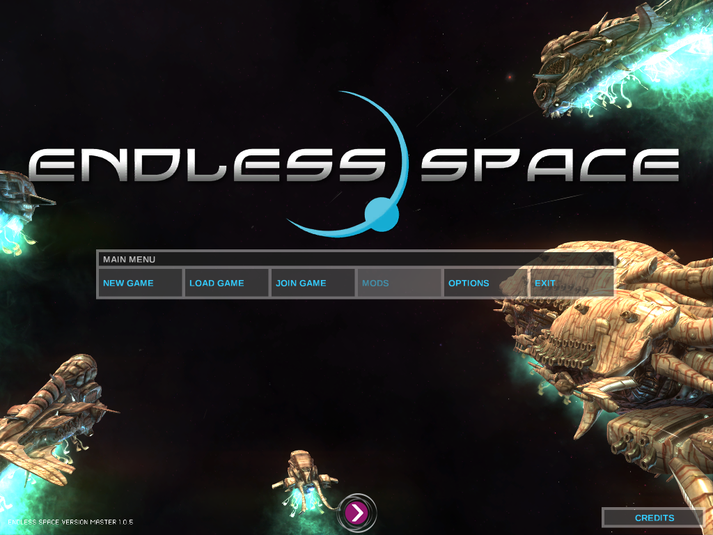 Endless Space (Windows) screenshot: Main menu